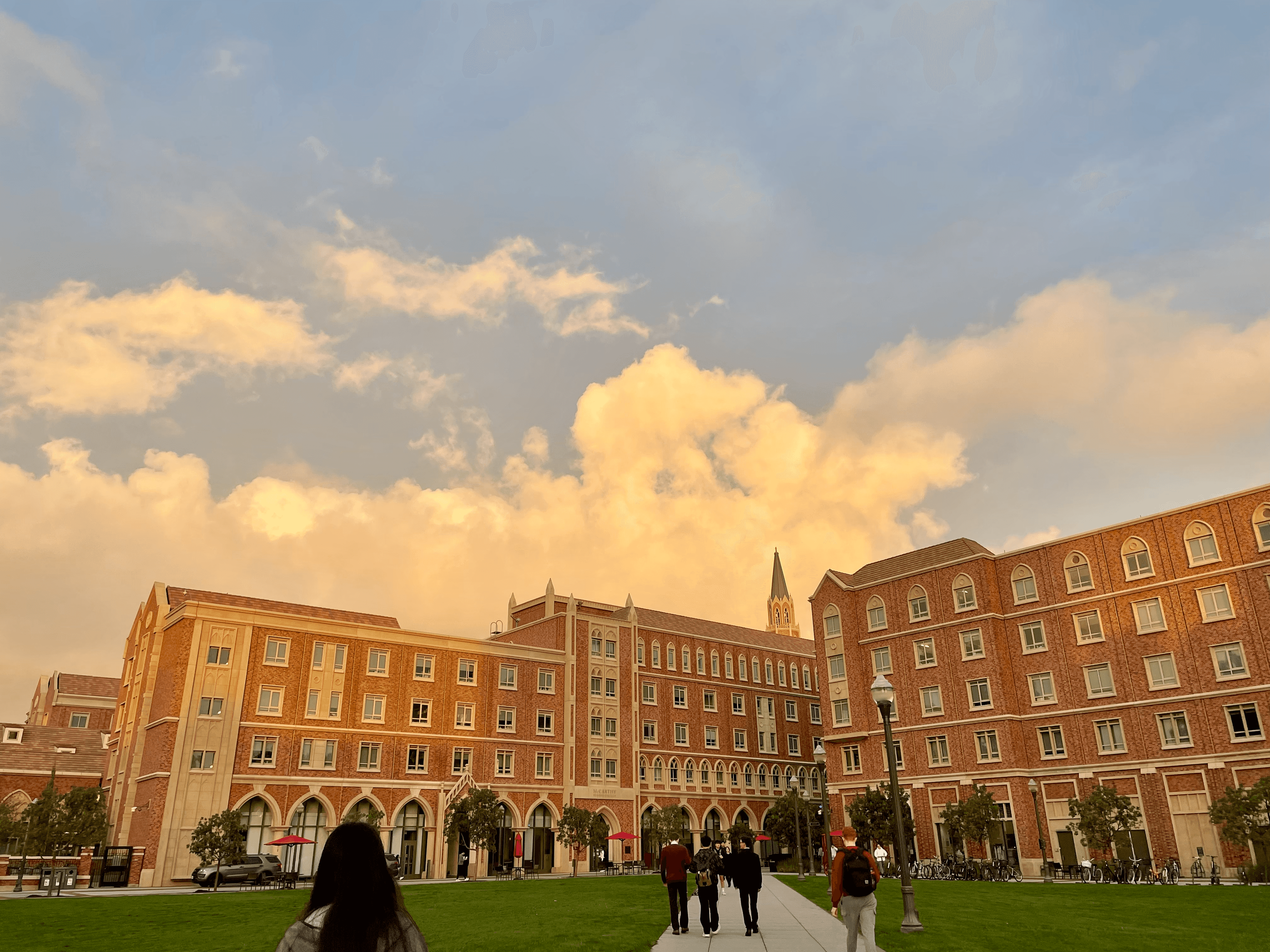 McCarthy Honors College after rain
