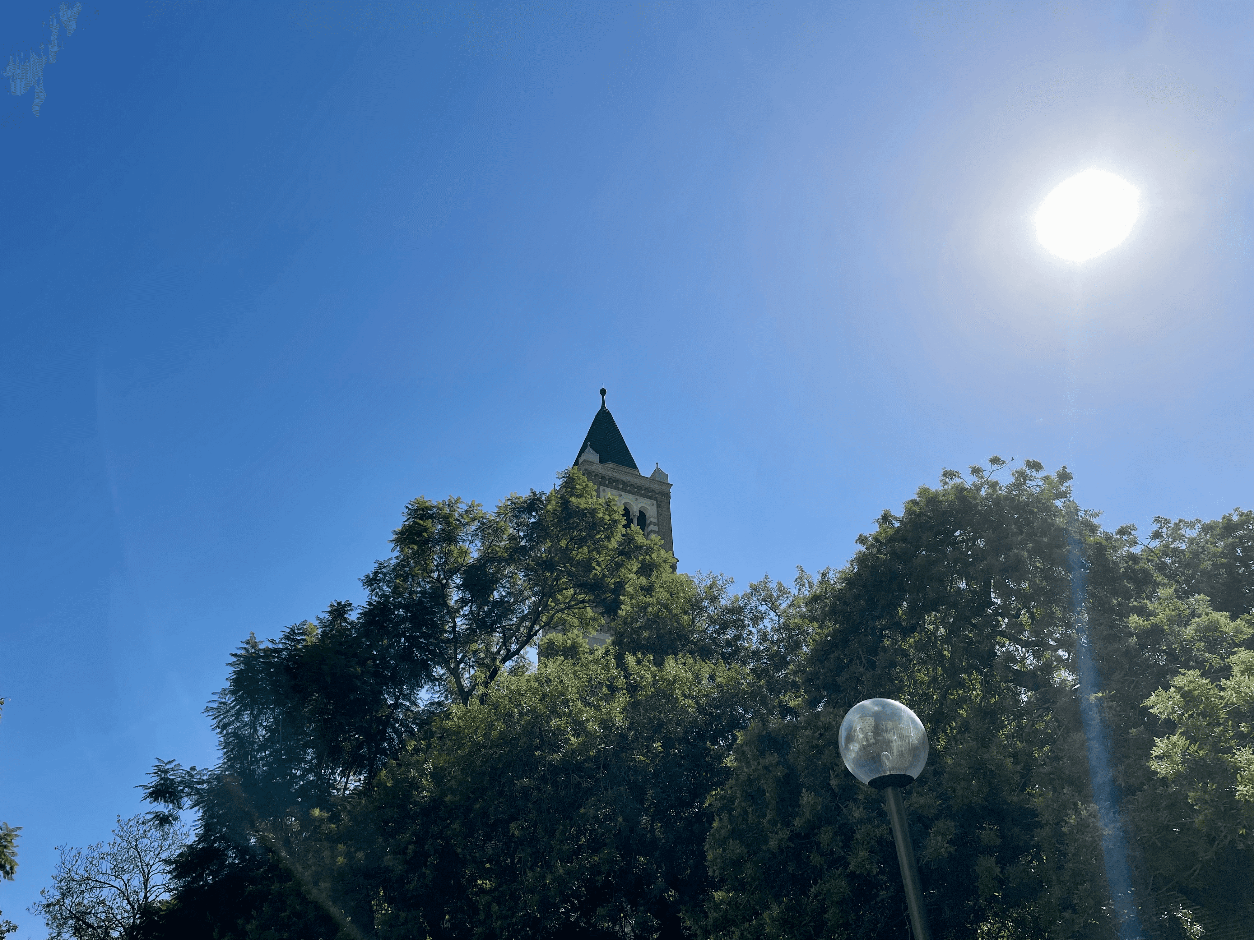 Clock tower by Mudd Hall